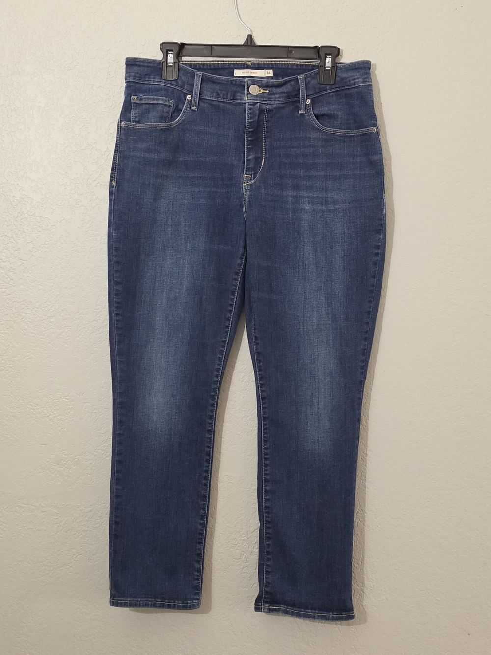 Levi's Mid Rise Skinny Classic Dark Wash Stretch Denim Jeans Womens Size 14